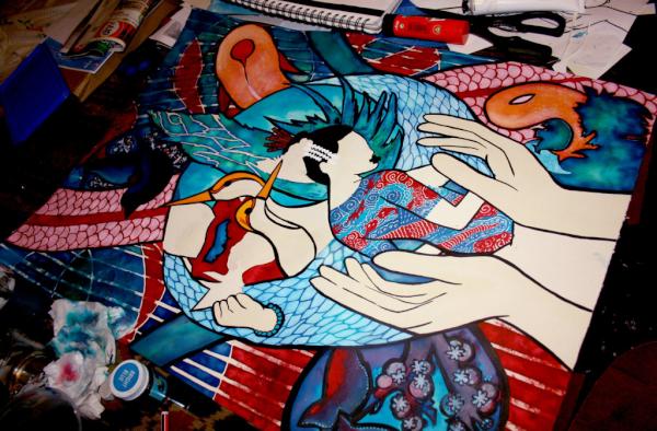 PandaBelZ's tweet photo. @Bboybyu1 @aphroditejj Painting shot that I worked on for B and inspired by for one of my final assessment pieces. :) http://t.co/fdoqcA5b
