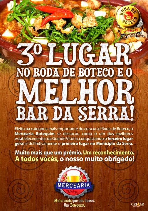 Muito obrigado a todos que participaram! <a href="/barmercearia/">Mercearia Botequim</a> está entre os melhores bares da Grande Vitória