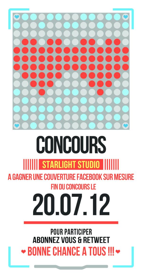 StudioStarlight's tweet photo. Concours #1 
Tentez de remporter une couverture facebook sur mesure pour ta page fan http://t.co/uTk8FCcE