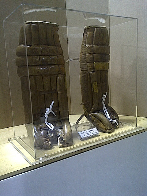 AcrylicbyDesign's tweet photo. Johnny Bower's long lost pads!! Custom acrylic case, done by the team @ Acrylics By Design! http://t.co/jop5C518