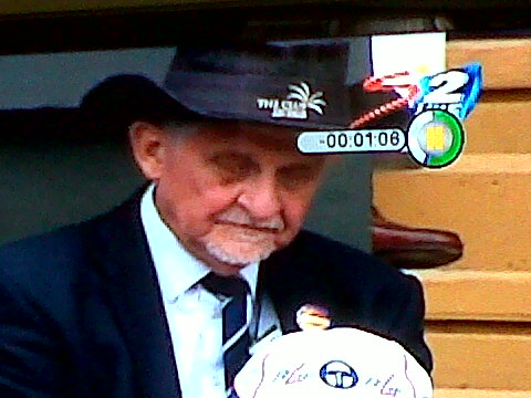 comil's tweet photo. Who is this guy? He sits in in the "nobs" row at Wimbeldon every year for 'yonks', it's driving us mad.... http://t.co/tP1FnOWy