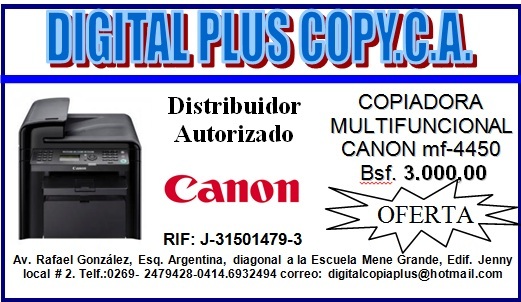 DigitalPlusCopy's tweet image. Aprovecha copiadora multifuncional Canon mf-4450!