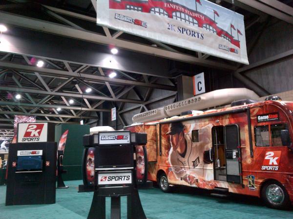 NBA2K's tweet photo. Our booth is up and ready for the fans at the @MLB All-Star Fan Fest! Who is ready for a fun week in KC? #MLB2K12 http://t.co/WzDI8SEE