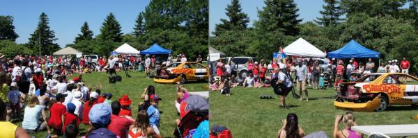 Huge crowd gather to watch the Strongman act on Canada Day at the Town of Ajax
