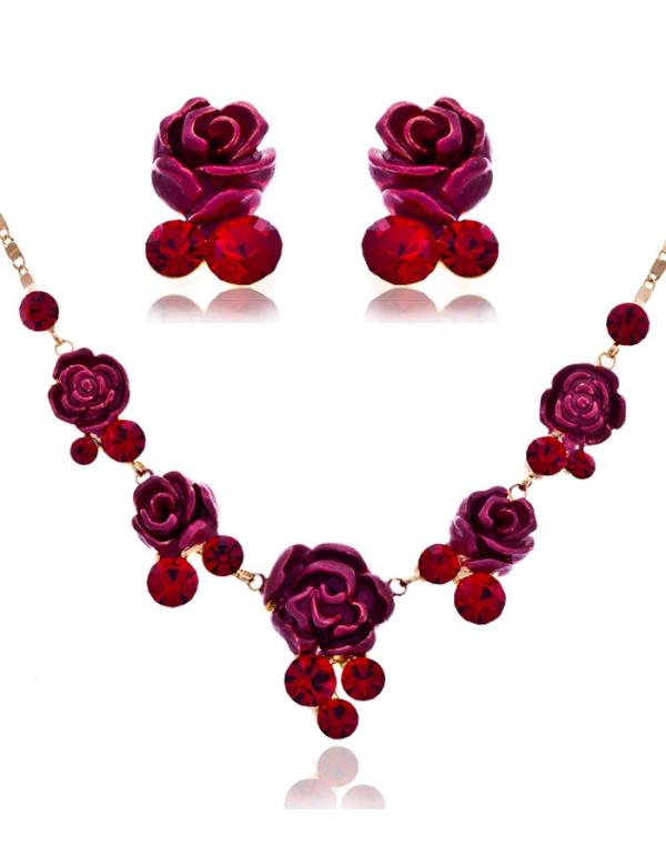 crystalcute002's tweet photo. The Rose Shaped Necklace&amp;Earrings Set http://t.co/w39ToLZk