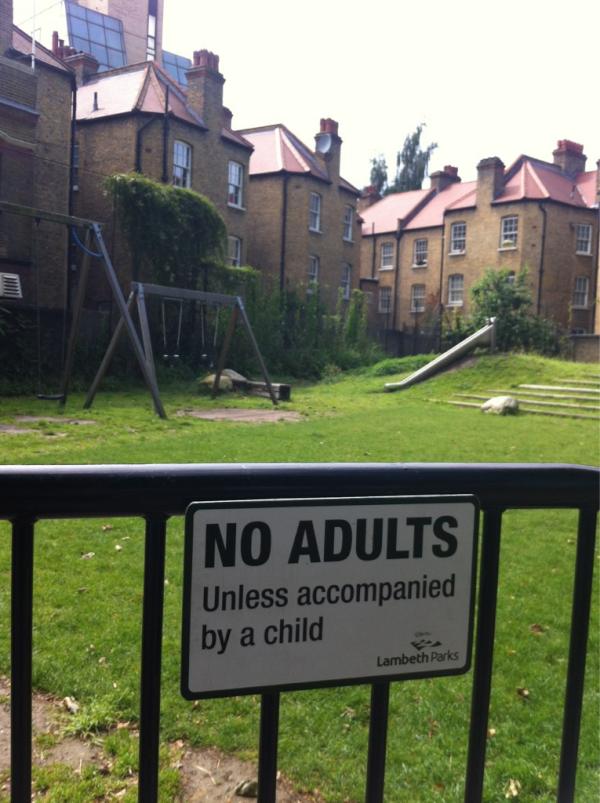 specialktime's tweet photo. In my day it was no children unless accompanied by an adult... http://t.co/mxA2mM1Z