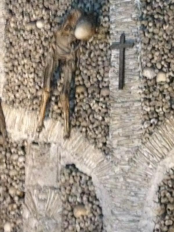 Chapel of bones. Built w human bones. Yikes!  Evora,Portugal