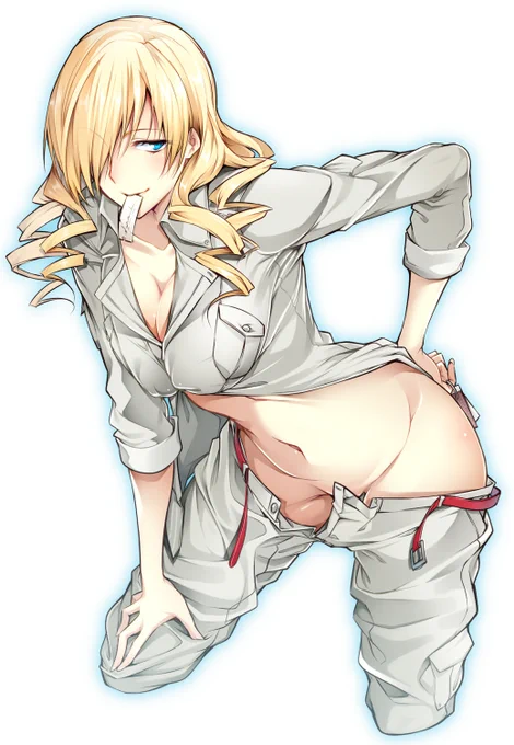 そんなわけで深夜のラクガキその6…個人的には作業着の方がエロいと思うこの御方。 