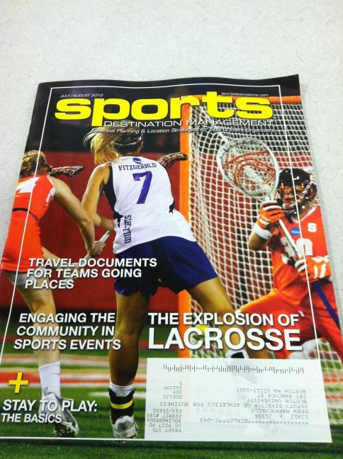 TerrierLacrosse's tweet image. Cover of #sportsmanagement showcasing the "Explosion of Lacrosse" across the country! #keepgrowingthegame #getinthegame