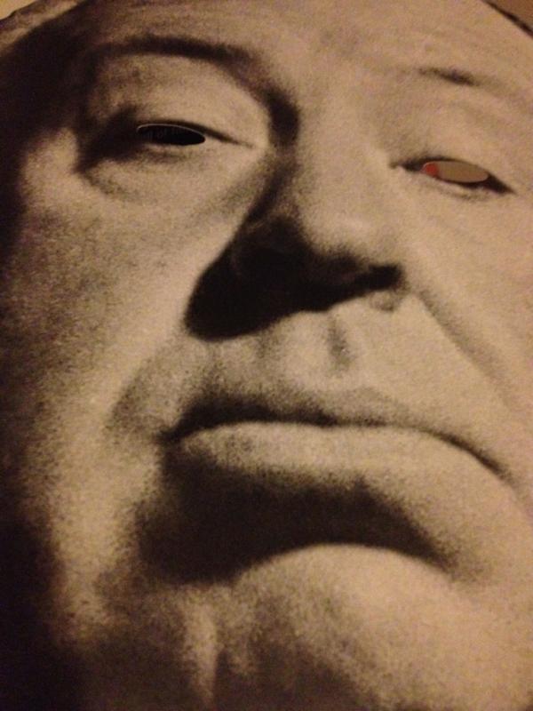 shamthomash's tweet photo. Hitchcock's Blackmail@britishmuseum - masterful place, score, film - complete with creepy mask: http://t.co/pcN4we7f