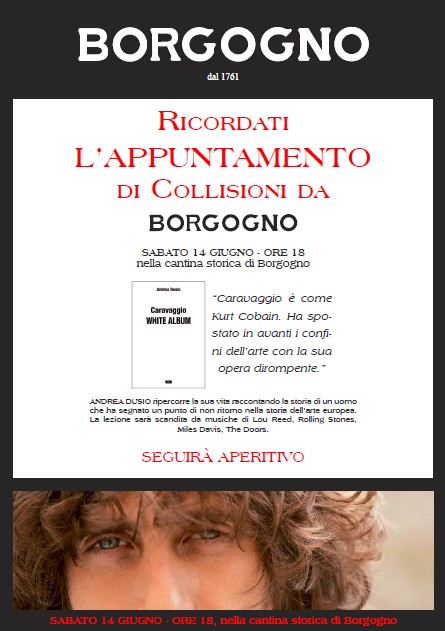 fmirafiore's tweet photo. Sabato 14 giugno h.18 l'appuntamento di #COLLISIONI da #BORGOGNO!Andrea Dusio ripercorre la vita di Caravaggio. http://t.co/tDkt6wBS