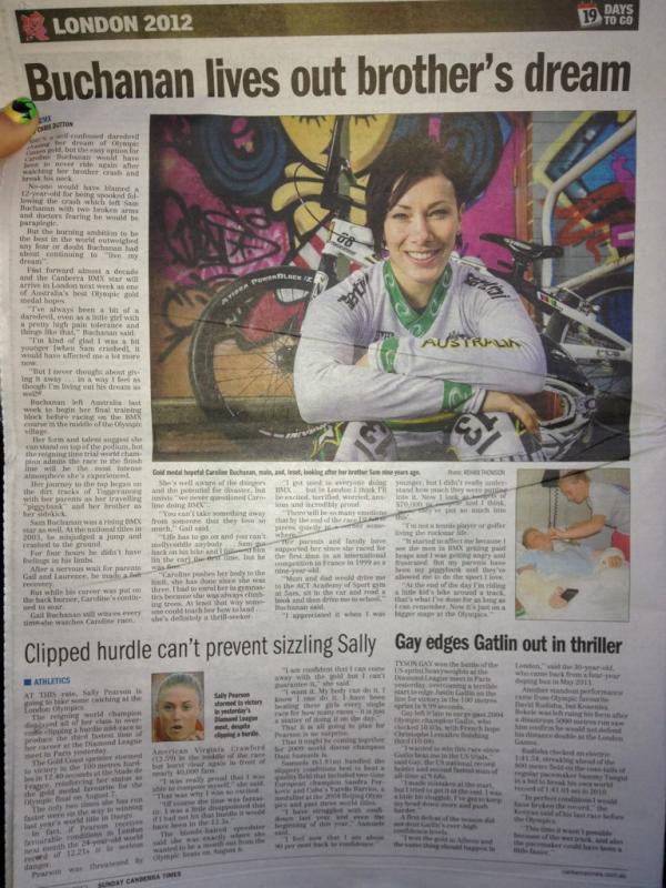 CBuchanan68's tweet image. Todays @CanbTimesSport article &quot;Buchanan lives out brothers dream&quot; #SamBuchanan #Accident