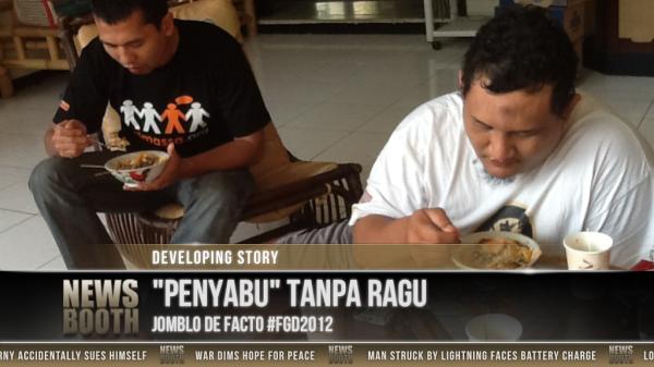 internetsehat's tweet photo. penyabu tanpa ragu, jomblo de facto di #fgd2012 http://t.co/2nIL8tnY