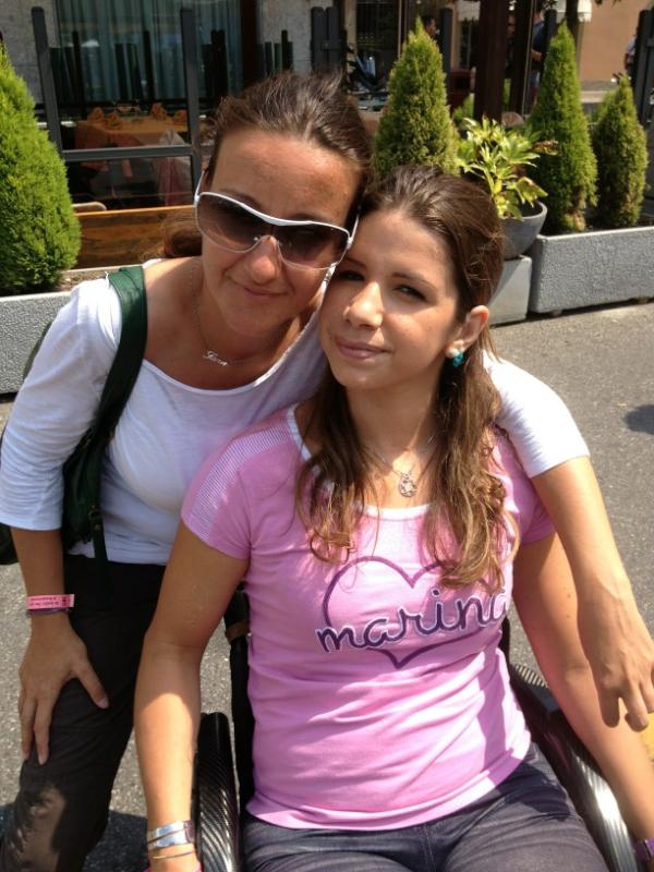 Marina, la nostra madrina con l'organizzatrice, Sara !!!