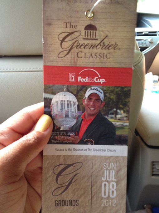 On my way 2 the Greenbrier Classic :) http://t.co/dsZnIEqN