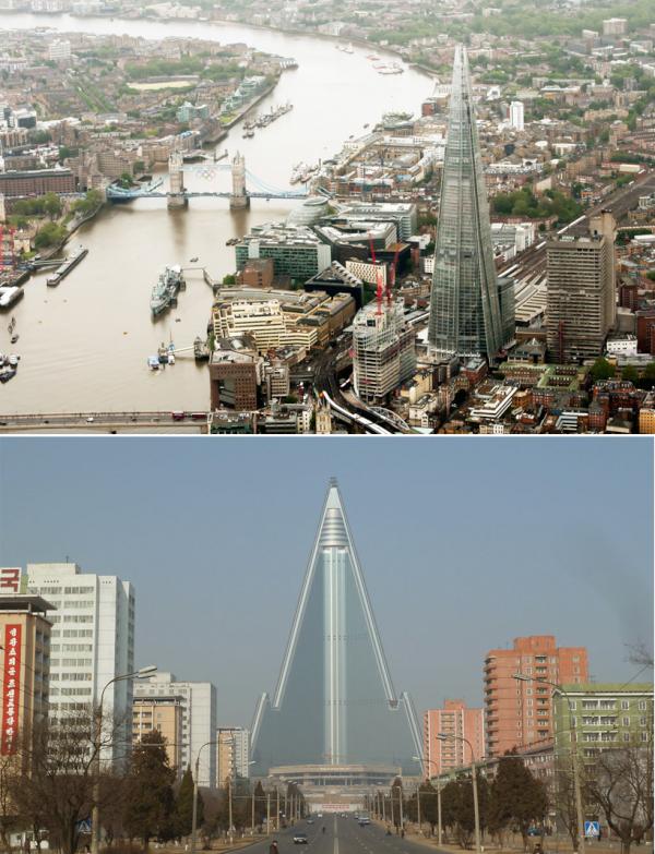 Nyckumeさんのツイート ロンドンのおしゃれな三角ビルと 平壌の寸胴で不格好な三角ビル ザ ロンドン ブリッジ タワー ロンドン 設計 レンゾ ピアノ氏 柳京ホテル 平壌 設計 白頭山建設研究院 Http T Co 11meaf0m