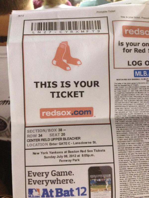 red sox pa twitter we re halfway through fenway time to tweetyourseat 5th 10th 15th person to tweet pic of their fenway ticket win prize pack twitter