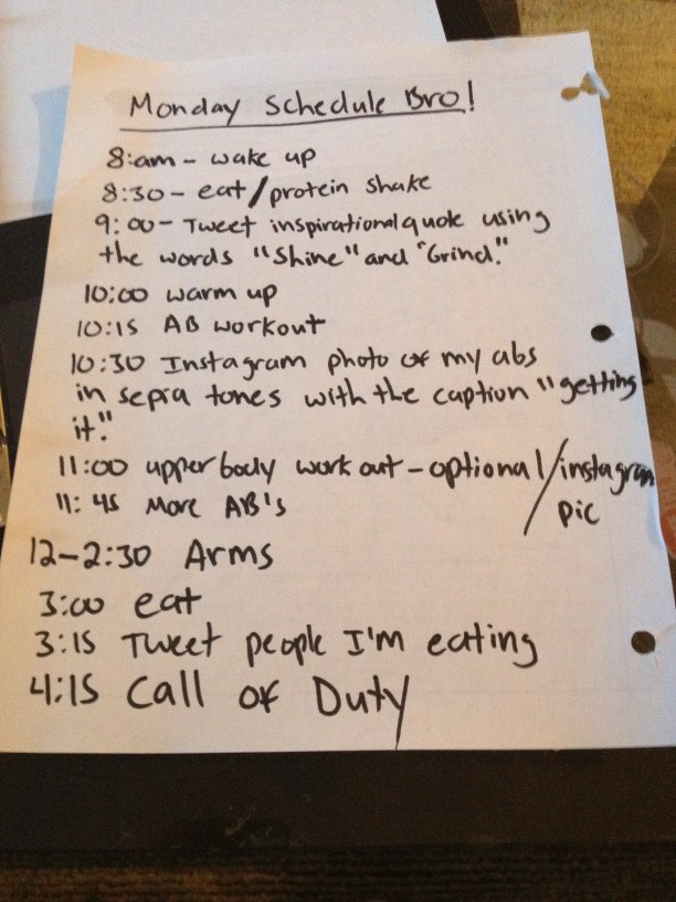 Eating and workout schedule sale