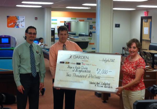 BGCBinghamton's tweet photo. Thanks to the Darden Foundation for a $2,000 Power Hour grant! GMs from Red Lobster and Olive Garden visited Friday! http://t.co/ExJQJn9q