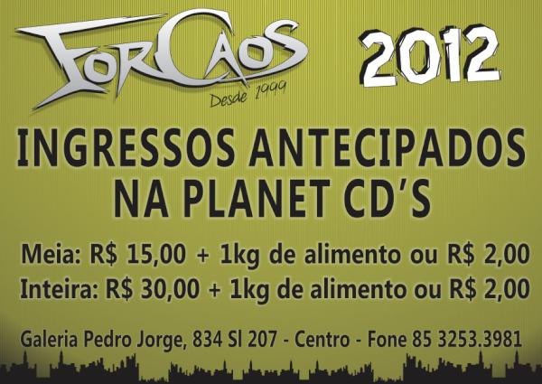 ForCaos's tweet photo. Antecipe seus ingressos na Planet CD's. http://t.co/VeLQ4S2S