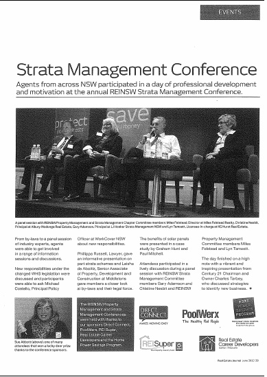 Stratum_OAM's tweet photo. Gary Adamson,Chairman of Stratum &amp; Dir of REINSW,discusses major strata topics at the Annual Strata Mngmnt Conference. http://t.co/KSh2Xep1
