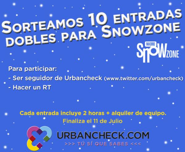 urbancheck's tweet photo. Últ. día del #sorteo 10entradas DOBLES para SnowZone!!Para participar: Ser seguidor de @urbancheck y Hacer RT! :) http://t.co/UesX5Asa