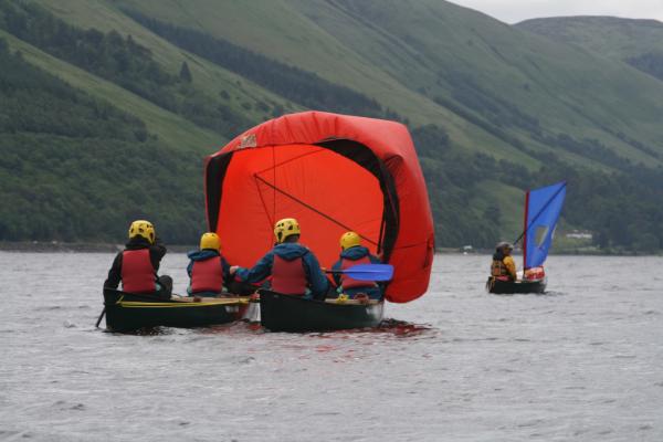 MacKinnon Clan finish their three day exped in style. They canoe sailed the length of Loch Lochy. goo.gl/GN79S