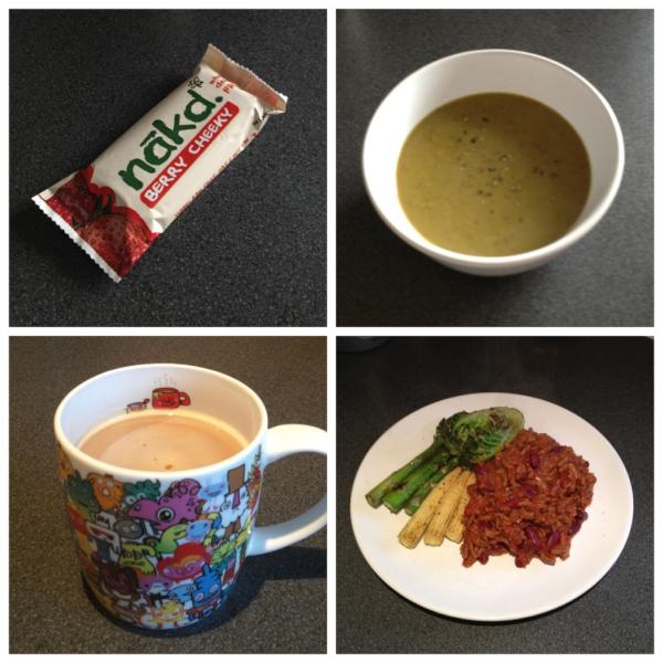 FeedMeLess's tweet image. Day 12: Nakd bar, Pea Soup, Coffees, @MensHealthUK Chilli + Wilted Baby Gem + Asparagus + Baby sweetcorn #feedmeless