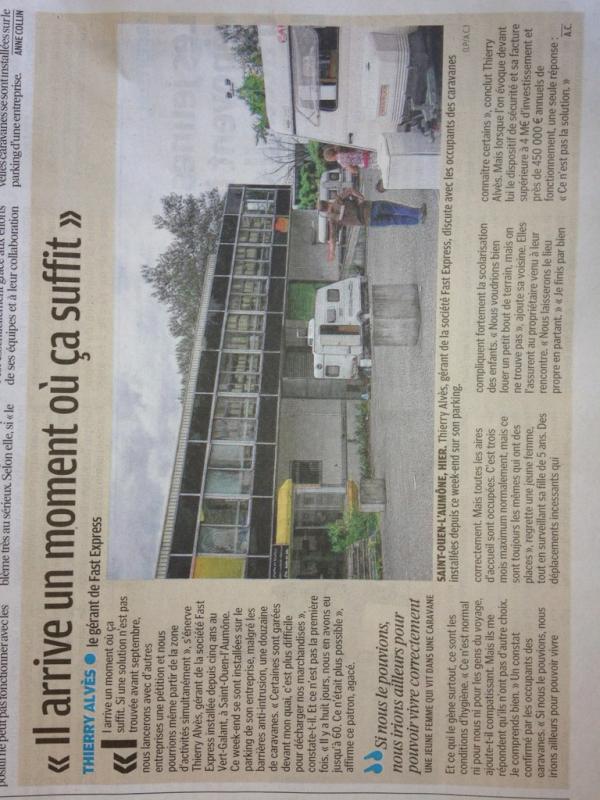 Fastexpress95's tweet image. Bonjour, voici l'article qui paraît aujourd'hui dans le parisien suite à ce qui se passe actuellement dans la zi