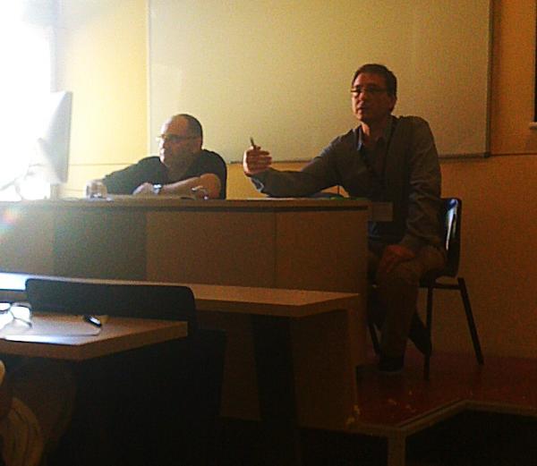 ICCPR12's tweet photo. Jesús Lage y Antón Losada hablan sobre las políticas culturales en Galicia @ #ICCPR2012 #bcn #culturalpolicy http://t.co/YUgzGiF5