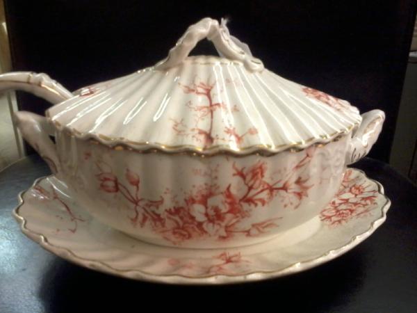 Very pretty Victorian Tureen, still with ladle and under plate. Just £16.50. Pair available