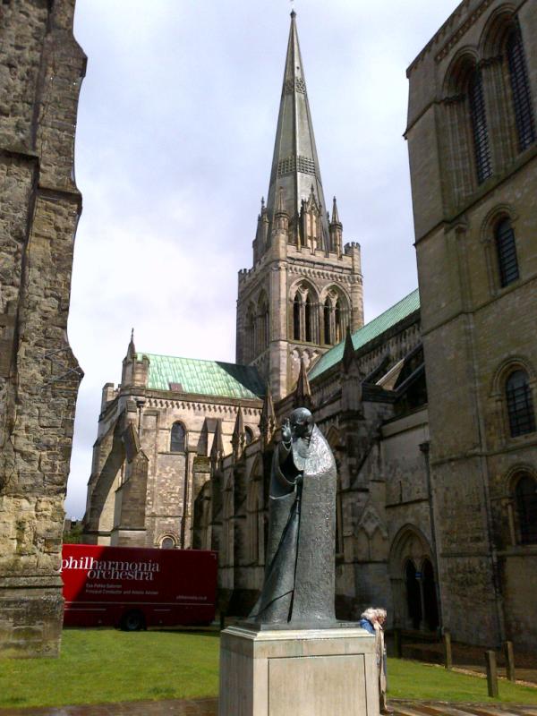 Pic of the truck at Chichester Cathedral, where we play tonight as part of Chichester Festivities, bit.ly/NsAixY