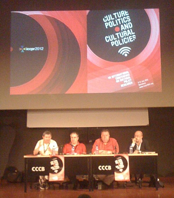ICCPR12's tweet photo. The cultural management of the diversiry: Tejerina, lopes, Miralles and Prieto #bcn #culturalpolicy #ICCPR2012 http://t.co/xlBLKbc0