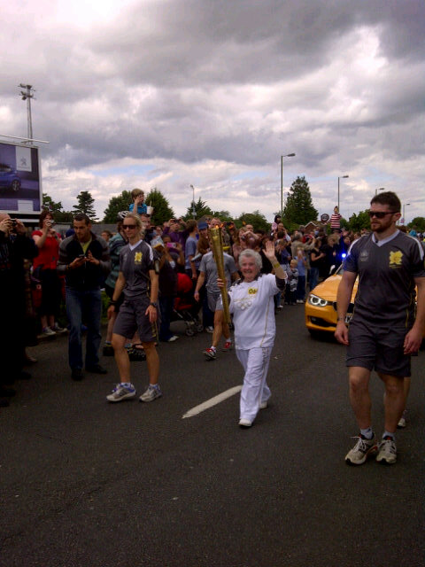 The olympic torch!! Bless her. #historyrightthere