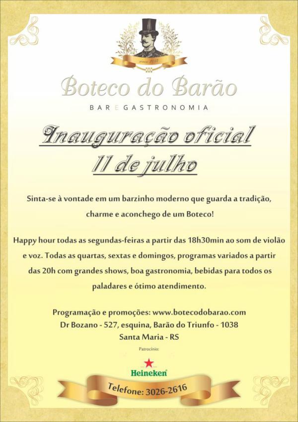 BandaMandrakes's tweet photo. é HOJE moçada! @bandamandrakes + Alemão Ronaldo inagurando OFICIALMENTE o Boteco do Barão! vamos lá! http://t.co/1GOZNHBY