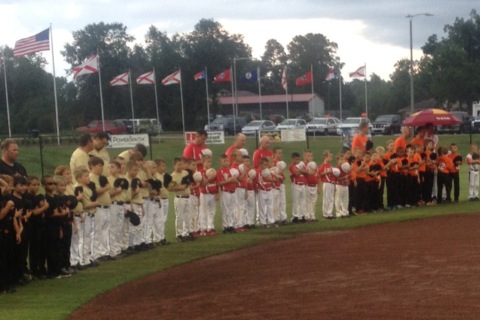 Rebels take the field for introductions, star-spangled banner, and fireworks!