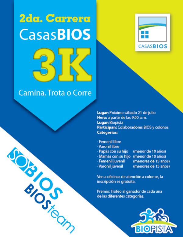 CasasBios's tweet photo. Asiste el sábado 21 de julio a los 3 K CasasBIOS.. inscripción gratuita, te esperamos en Bosque Real http://t.co/bLFmdqyr