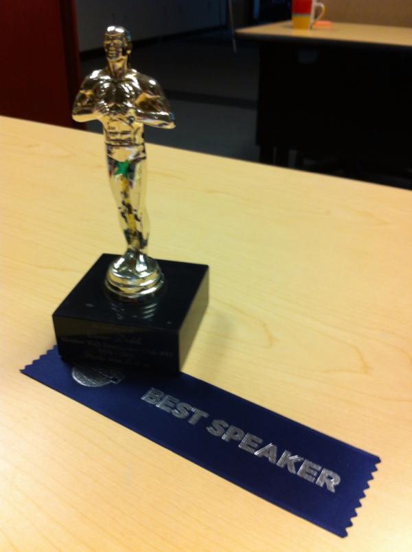 I_love_Type's tweet photo. I #audaciously gave an impromptu speech about summer jobs & how they prepared me for my current career @Toastmasters http://t.co/iLFjhcrB