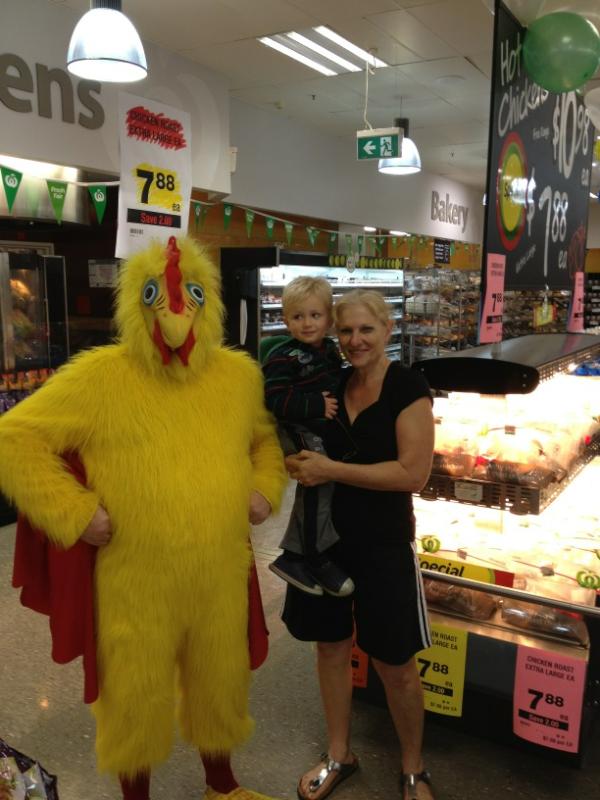 QCarlowe's tweet photo. Our first customer to win a free chook http://t.co/yPBkISNh