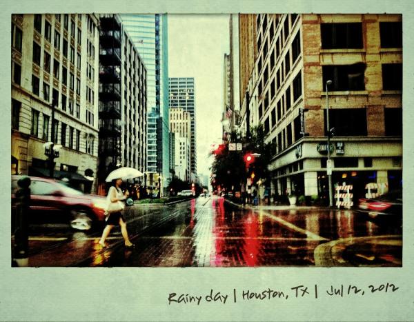 Guswrites's tweet image. RAINY DAY: A nice break from the July heat. #Houston #Downtown