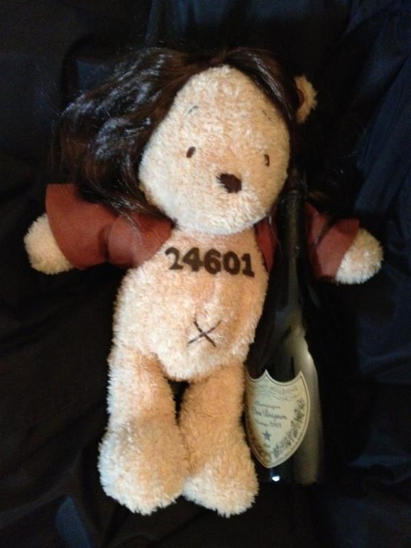 westendproducer's tweet photo. My Jean Valjean teddy wishes you all a marvellous Friday the 13th, #dear http://t.co/ZtXE9dmK