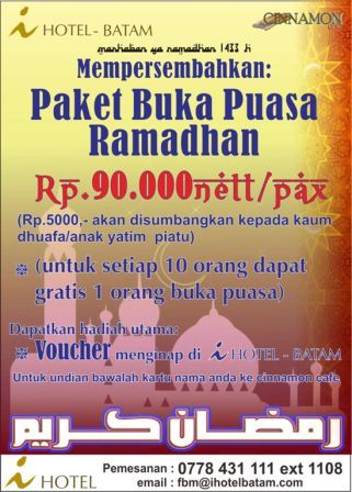 Selamat Menunaikan Ibadah Puasa H Nikmati Menu Berbuka Puasa Bersama Di I Hotel Batam Rp   Nett Pax Pic Twitter Compabym