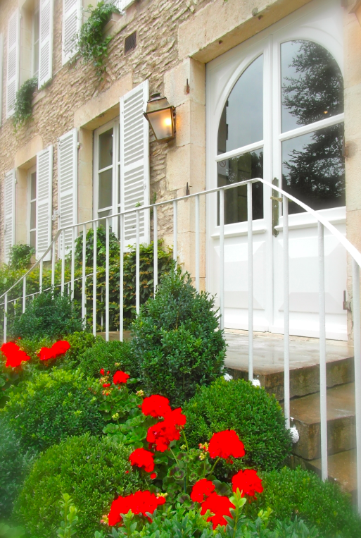 What's happening? 'afternoon-shower' in Saint père sous Vézelay. Géraniums sont agréables-accueil de nos clients :)
