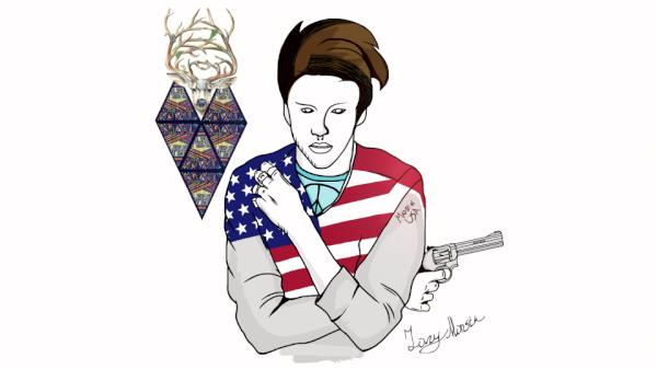 LazyMonsta's tweet photo. @RomaTweetcorn 
 Новый риcунок) 
"MADE IN USA"
http://t.co/p0aAkqjQ Группа с моим творчеством http://t.co/3ns2YUfY