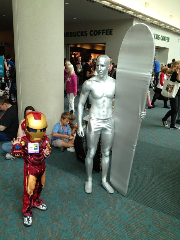 jaimedaez's tweet photo. Silver Surfer joining forces with Iron Boy in #SDCC http://t.co/7FZubdla