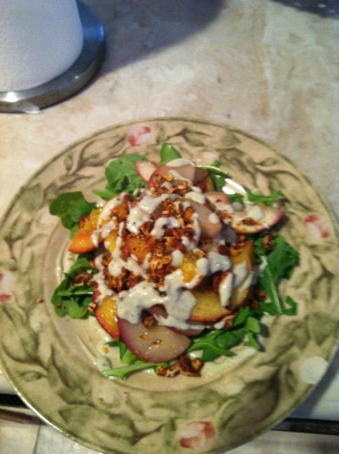 chefweezy64's tweet photo. Braised peaches with blue cheese sauce n candied pecans..cuz I can @MBsoupinc @AJ_MMA @Bdub_JJ @sm_bishop @manny_mma http://t.co/DNWRBDhd