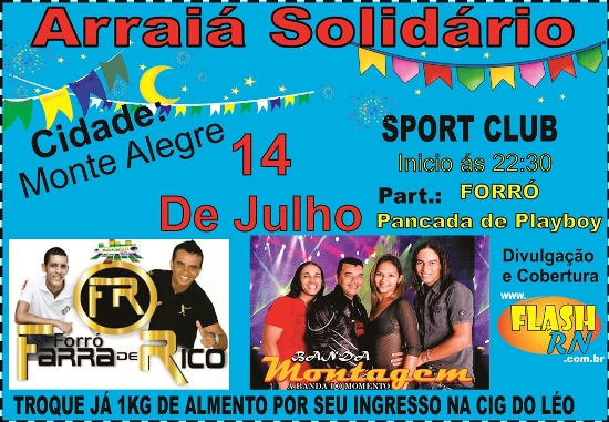FlashRN's tweet photo. AVISO> Sorteia-se 5 senhas do arraia solidário e para concorre precisa do nome completo e RG PODE COMENTA EM BAIXO http://t.co/OxWaVltb