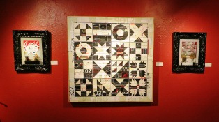 Kaori Takamura and Utah artist Brad Greenwell in our red room. Loving it!