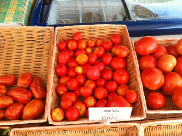 Raspberries, currants, broccoli, cukes, potatoes, cabbage, onions, kale, green beans, corn, &amp; tomatoes! #fb