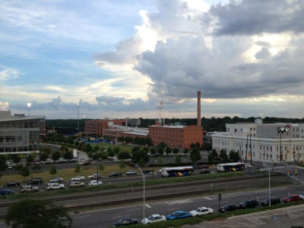 DanielShulman's tweet photo. Casual Friday night on the roof of the new place in Downtown Durham #temporarybachelorpad http://t.co/7lHxHWL